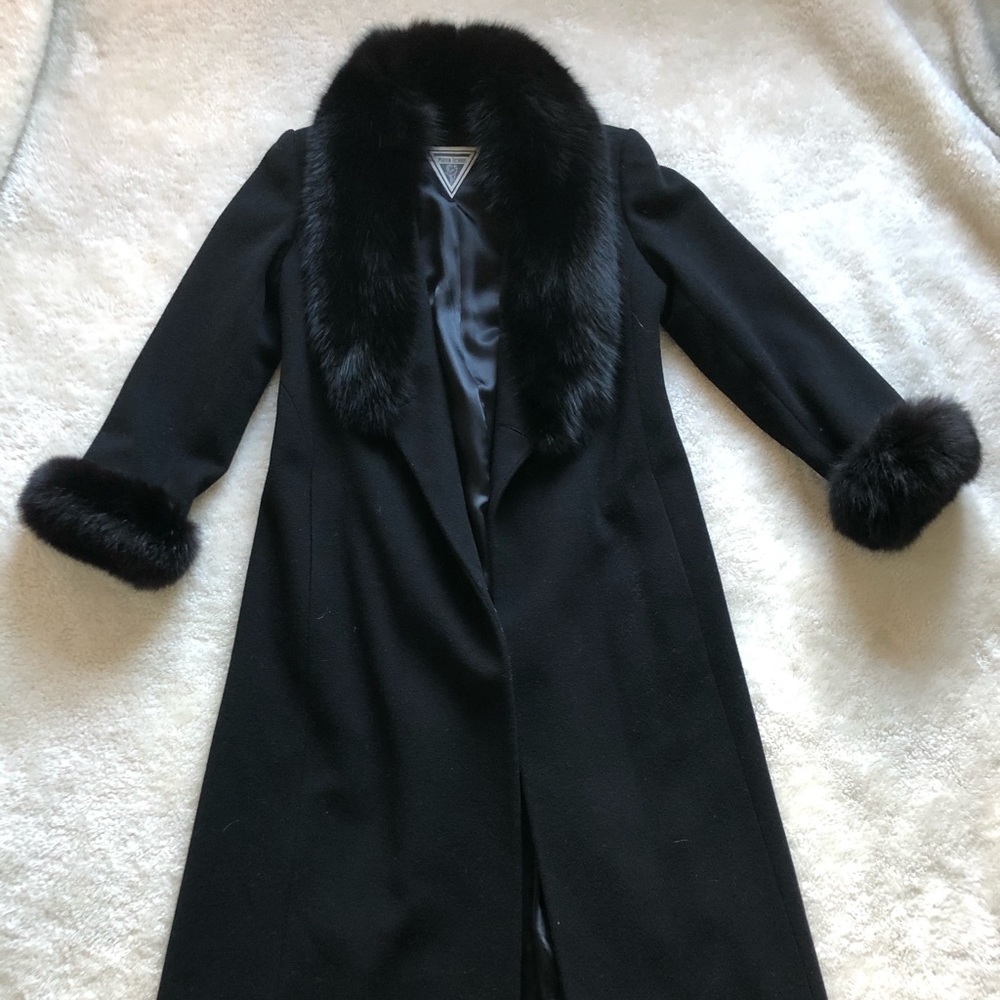 HP🎉 Marvin Richards Black Lambswool Fur Coat